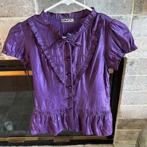 Purple Ruffled Women's Top